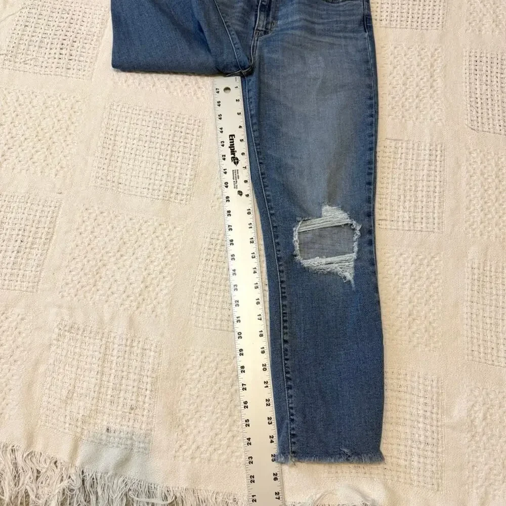 Levi's 29 724 high rise straight crop distressed stretch jeans J1 2745 - Picture 3 of 12